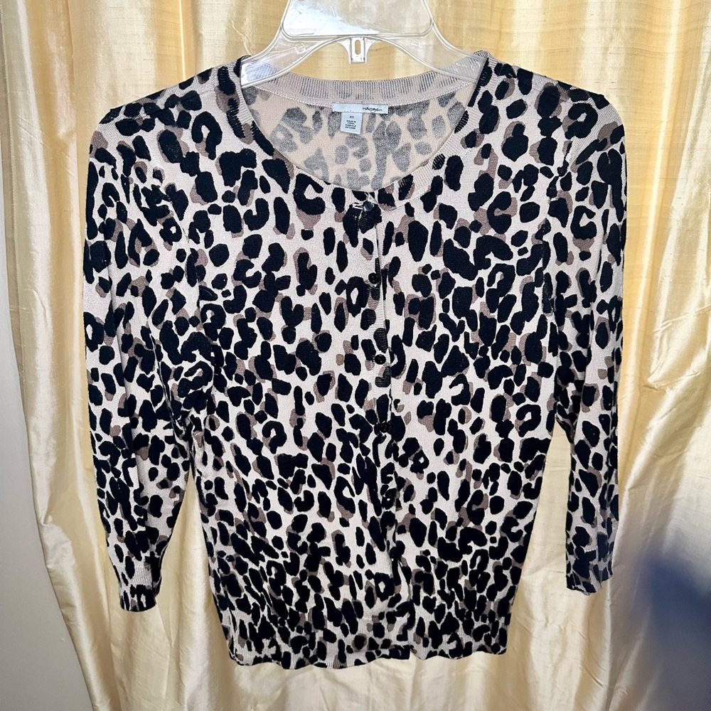 Halogen leopard cardigan